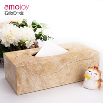 Amojoy European living room tissue box Household desktop coffee table paper pumping box Resin bathroom storage pumping box