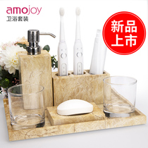 Amojoy creative electric toothbrush holder set European bathroom five-piece bathroom brushing and washing cup tooth holder