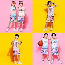 Summer childrens basketball suit suit for boys and girls baby kindergarten performance suit for primary and secondary school students training jersey