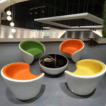 Creative single double three-person sofa combination Leather art soft bag armrest seat Nordic leisure chair negotiation area reception