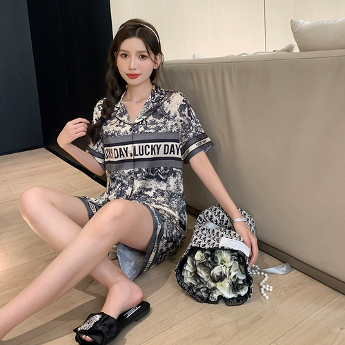 Пижама, шелковые шорты для влюбленных, кардиган, комплект, короткий рукав, изысканный стиль, 3 предмета