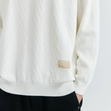 Белый трехмерный демисезонный трендовый удерживающий тепло свитер, человеческий датчик, свободный крой