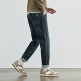 Эластичные синие модные осенние джинсы, штаны, свободный крой