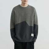 Утепленный демисезонный трикотажный свитер, круглый воротник, оверсайз