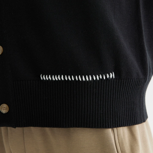 WOOG2005 Черный кардиган, осенний трикотажный свитер, V-образный вырез