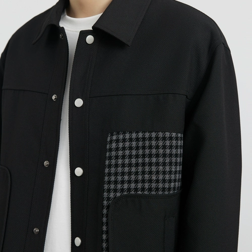 Черная осенняя универсальная куртка для отдыха, оверсайз