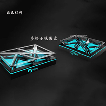 Bar luminous fruit plate rack Creative KTV multi-layer three-layer four-grid stainless steel high-grade simple led snack plate rack