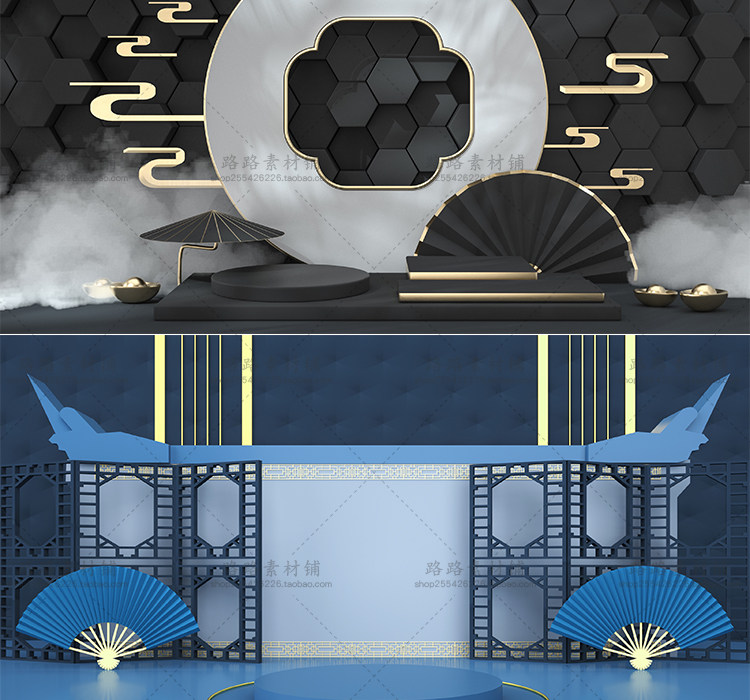 模型-C4D国潮场景模型精选集，110个C4D文件+PSD文件+JPG预览图插图56小新卖蜡笔