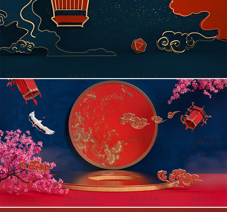 模型-C4D国潮场景模型精选集，110个C4D文件+PSD文件+JPG预览图插图82小新卖蜡笔