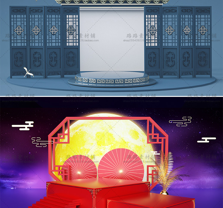 模型-C4D国潮场景模型精选集，110个C4D文件+PSD文件+JPG预览图插图88小新卖蜡笔