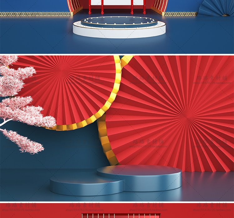 模型-C4D国潮场景模型精选集，110个C4D文件+PSD文件+JPG预览图插图48小新卖蜡笔