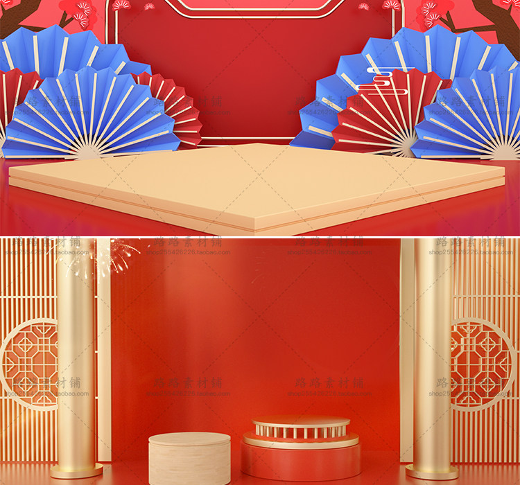 模型-C4D国潮场景模型精选集，110个C4D文件+PSD文件+JPG预览图插图90小新卖蜡笔