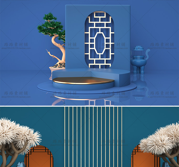 模型-C4D国潮场景模型精选集，110个C4D文件+PSD文件+JPG预览图插图24小新卖蜡笔