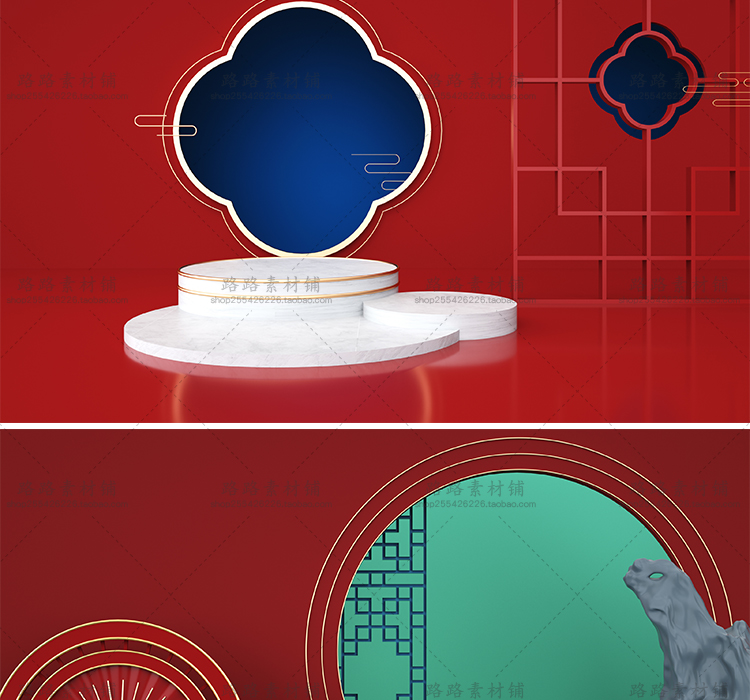 模型-C4D国潮场景模型精选集，110个C4D文件+PSD文件+JPG预览图插图66小新卖蜡笔