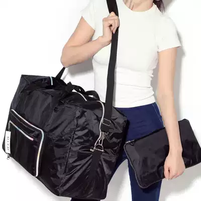 Printed folding travel bag Women's shoulder travel bag Multi-function portable waiting bag Luggage bag Large capacity zipper