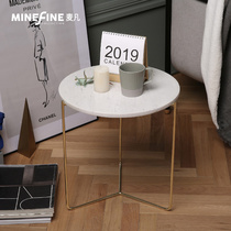 Maifan Nordic marble side coffee table Simple modern living room creative sofa side Light luxury wrought iron corner