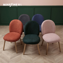 Maifan Nordic solid wood net red makeup dressing chair Simple creative backrest chair Household leisure single dining chair