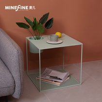 Maifan Nordic simple wrought iron small coffee table Modern simple sofa side corner INS mini living room small square table