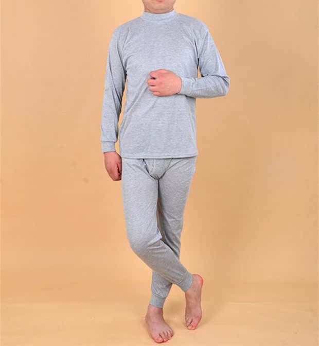 Quần áo cotton nam mùa thu quần dài phù hợp với cổ áo cao cotton đồ lót nhiệt cộng với phân bón XL áo len cotton trung niên đồ bộ