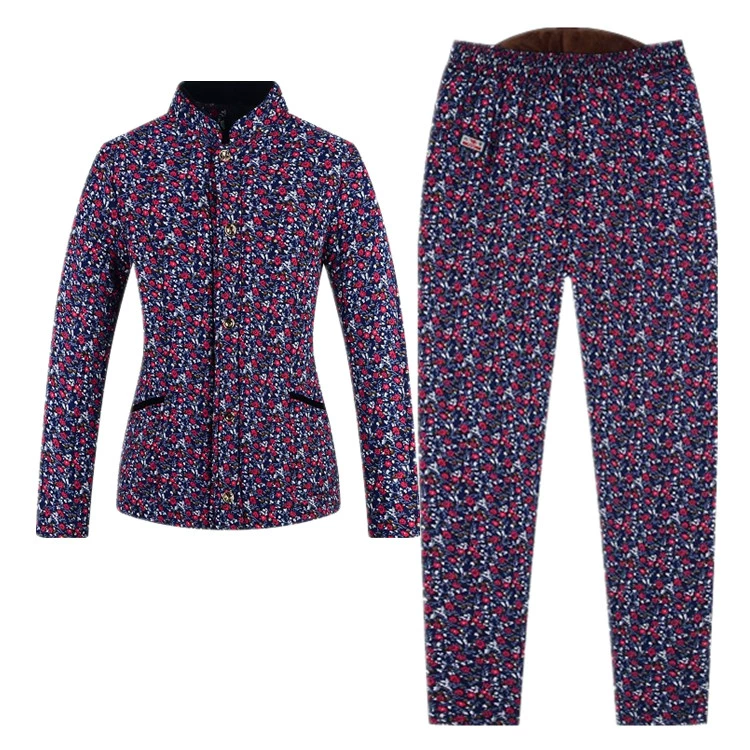 Quần tây cotton mùa đông nội y phù hợp với phụ nữ trung niên và các bà mẹ quần áo cotton lạc đà cộng với nhung dày cộng với phân bón để tăng áo khoác nữ trung niên