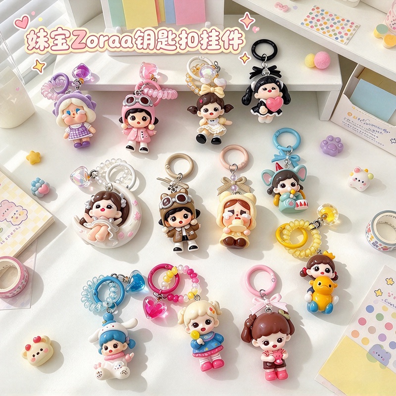 Zoraa Cute Keychain Pendant, Adorable Bag Charm, Student Backpack Car Accessory Pendant Gift Zoraa Cute Keychain Pendant, Adorable Bag Charm, Student Backpack Car Accessory Pendant Gift