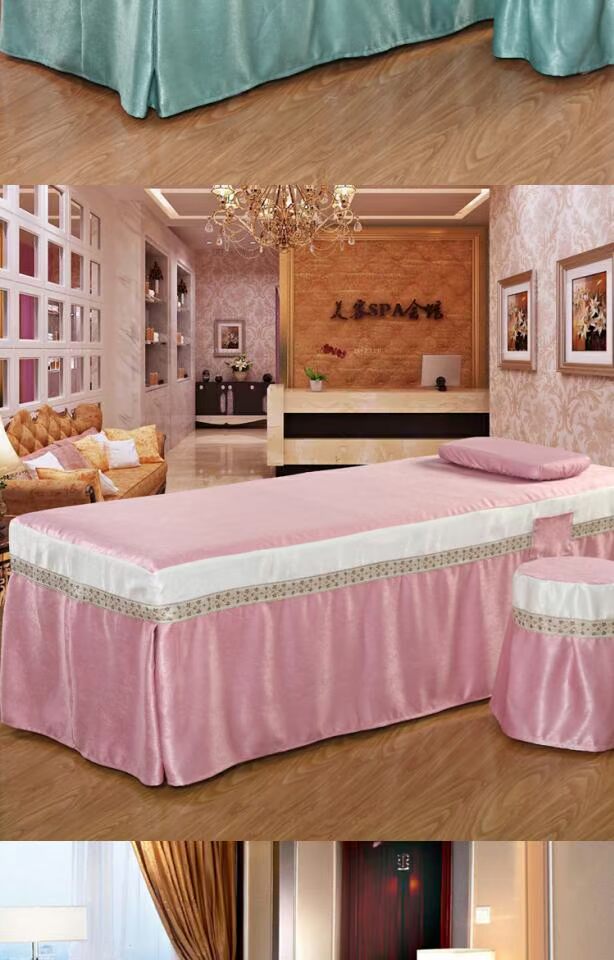 Làm đẹp giường bao gồm bốn bộ y học Trung Quốc massage moxib phỏng vật lý trị liệu móng chân câu lạc bộ giường đặc biệt giường đơn váy - Trang bị tấm mẫu ga trải giường spa