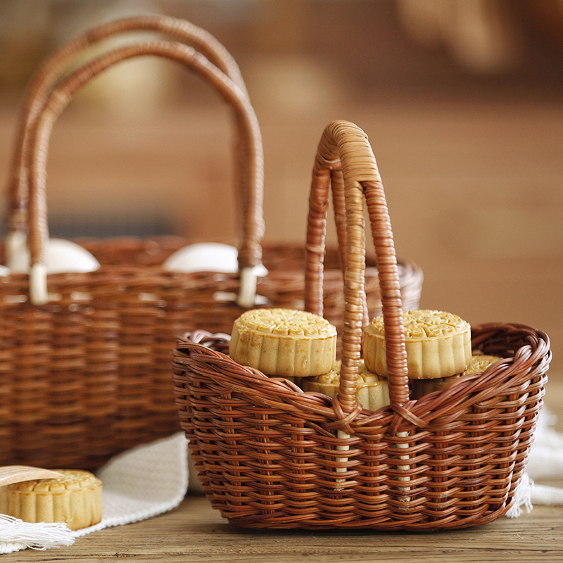 Willow knitted and portable containing basket handle basket Vegetable Fruit Bread Basket Wedding Delight Candy Flower Basket handwoven basket