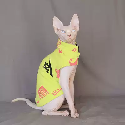 Custom hairless cat pet clothes plus velvet Tide brand ins Wind Spring Autumn Winter plus velvet warm Sphinx Special