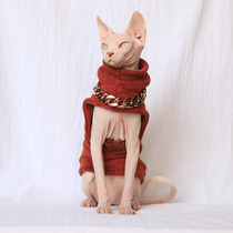 Custom hairless cat pet clothes plus velvet tide brand fleece spring and autumn and winter warm Sphinx special