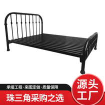 Guangdong thickened modern homestay apartment double bed iron frame bed single iron art bed rental room couple bed dormitory bed