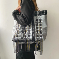 VAUTO Small Red Book Treasure Girl Design Draw Rope Tote Bag Butterfly Single Shoulder Denim Handheld dye Cloth Bag