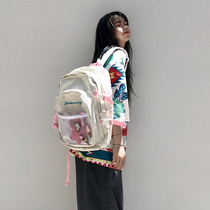 Cute tide brand ice cream Korean backpack Womens shoulder bag ins fashion trend student campus bag High school school bag