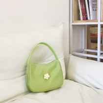 2020 new product niche design Ken bean with the same flower Hyuna wind hobo armpit baguette bag female avocado blue green