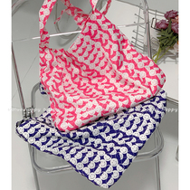 VAUTO Korean version of the small crowd design full print smiley face single shoulder bag fresh and casual printed sails cloth bag art shopping bag