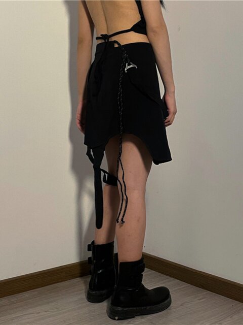 Domestic Spot Hyeinseo Skirt W/Strap Garter Shoulder Strap Skirt Short Skirt Hyein Seo