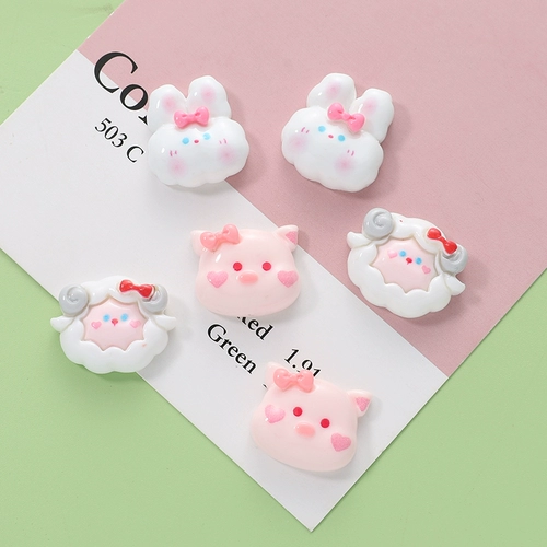 Мультяшный кролик с аксессуарами, кремовая заколка для волос, чехол для телефона, шпильки для волос ручной работы, DIY