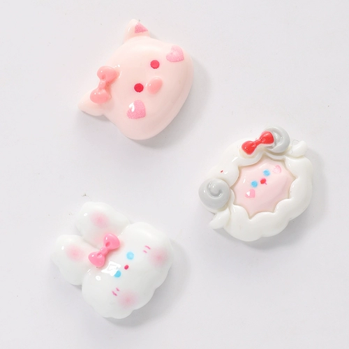 Мультяшный кролик с аксессуарами, кремовая заколка для волос, чехол для телефона, шпильки для волос ручной работы, DIY