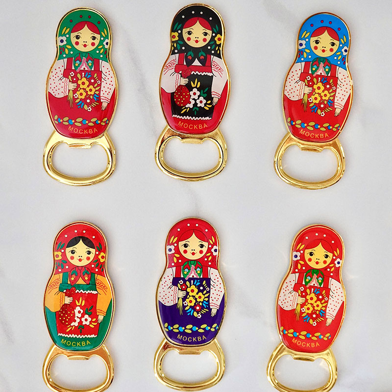 Three-dimensional magnetic matryoshka beauty refrigerator stickers beer bottle screwdriver creative Russian tourism special gifts souvenirs