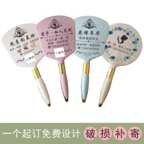  Lettering mirror custom logo handheld handle mirror pattern embroidery semi-permanent private custom l beauty salon nail art eyelashes