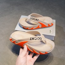 Japans 2022 new boy slippers summer wear soft bottom home bath non-slip childrens flip-flops clip feet