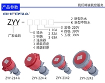 Yuanya CHFRSLA new IP67 waterproof connection seat ZYY2232 2452 three core four core five core 2342