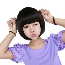 Wig woman short hair full head cover type middle-aged and elderly internet celebrity natural girl cool handsome round face trim face cover white hair