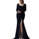 Long-sleeved evening dress women's winter high-end sequins light luxury niche temperament long fishtail banquet annual meeting host