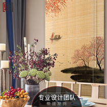 Roller blinds blinds bamboo blinds landscape paintings motors household prints new Chinese curtains lifters screens Zen