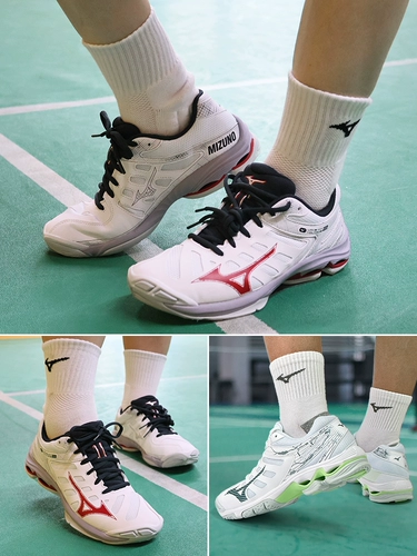 Mizuno, волейбольная дышащая спортивная обувь подходит для мужчин и женщин с амортизацией, 24 года