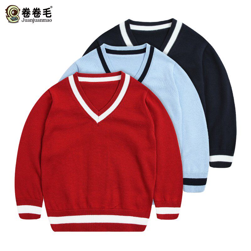 Volume Volume Mao Kindergarten Garden Costume Class Clothing for men and women Children's clothes Children's pure cotton Academy Wind sleeve Head elementary school sweater
