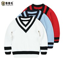 juan juan mao uniforms yuan fu nan tong zhuang Cotton Girls College Wind small and medium-sized students class uniform children V-NECK sweater