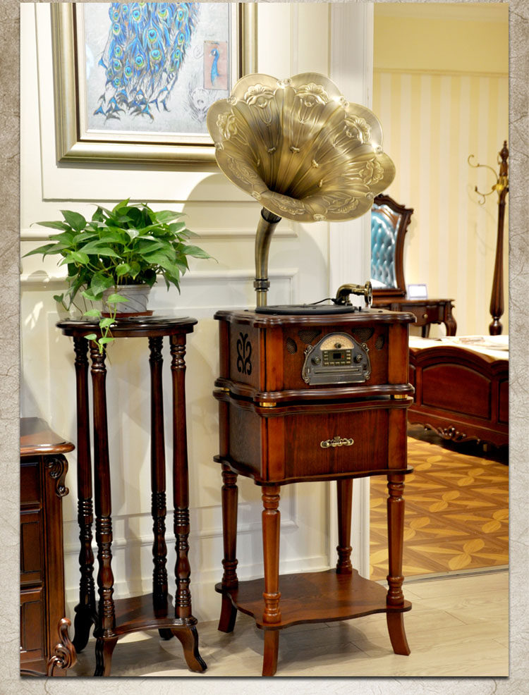 Виниловый проигрыватель 摩范 大喇叭留声机 仿古lp黑胶唱片机 复古老式电唱收音机u盘蓝牙 Mocafine