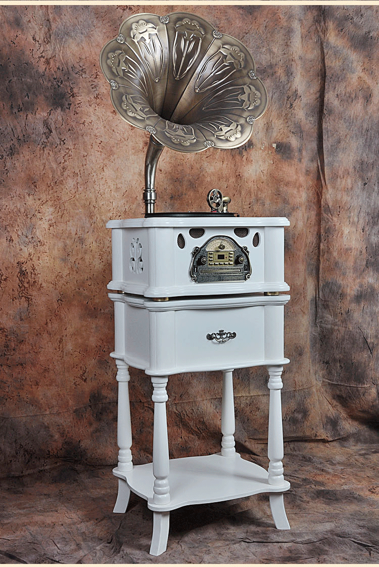 Виниловый проигрыватель 摩范 大喇叭留声机 仿古lp黑胶唱片机 复古老式电唱收音机u盘蓝牙 Mocafine