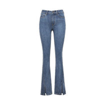 DEEP BREATH Take a deep breath my brother is really good in spring clothing retro slit trousers bootcut jeans A100127
